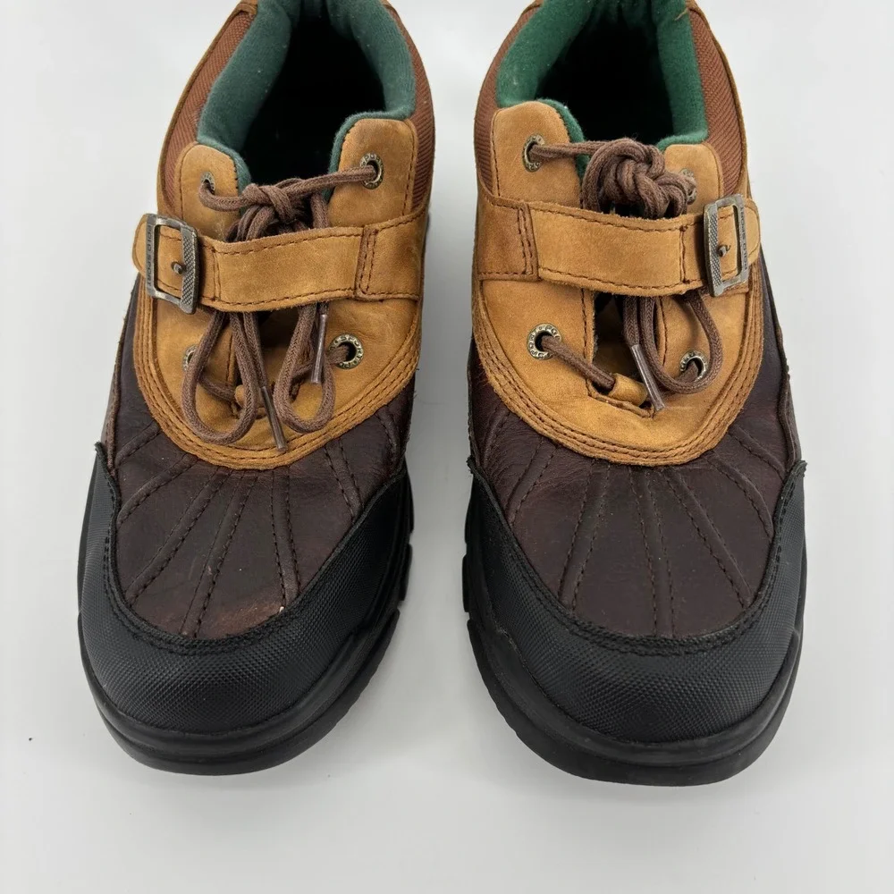 Polo Sport Ralph Lauren Duck Boots Mens 7 Brown Vintage Buckle Strap Lug Sole